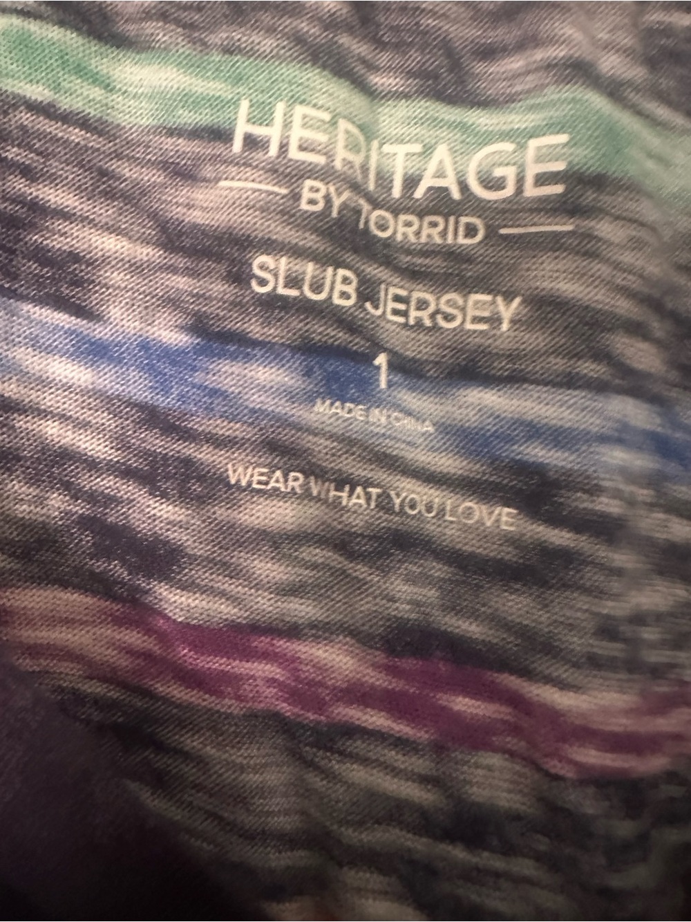 torrid Navy V‑Neck Tee with Bright Rainbow Stripes - Picture 2 of 2